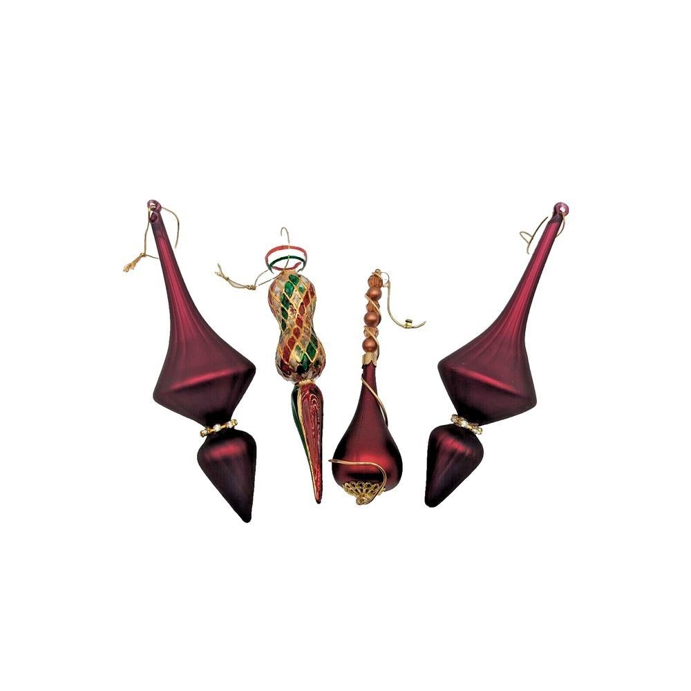 Blown Glass Ornaments Lot‎ of 4, Kurt Adler, Matte Final